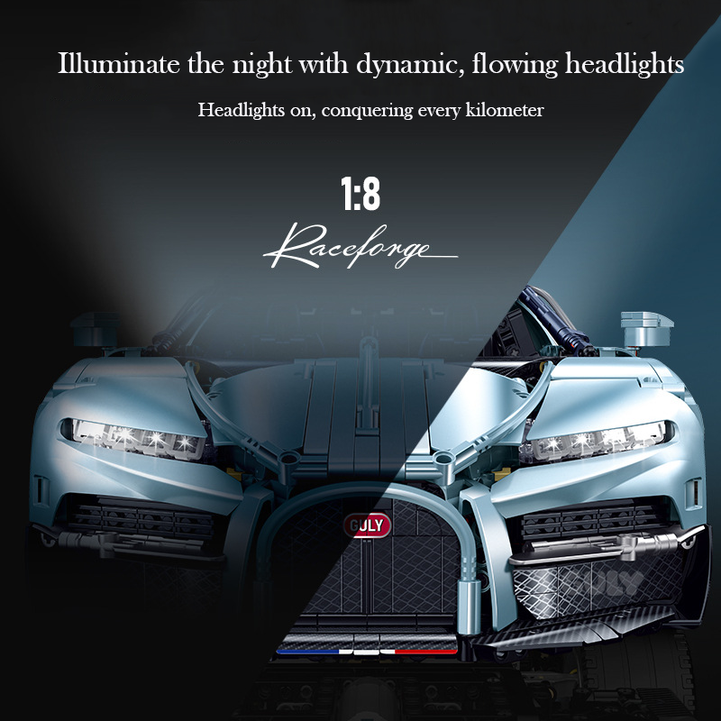 1:8 Scale Huge Supercar Building Set for Adults, 58.5cm Large MOC Race Car Model Kit, Birthday Gift for Boys Teens Age 8-14 12-16