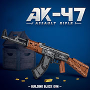 AK47 Assault Rifle Building Block Toy Set, Military Rifle Building Set for Adults & Teens, 83.5cm Interactive Toy Blaster Model with Removable Magazine, Birthday Gift for Boys Age 14+ (1366 Piece)