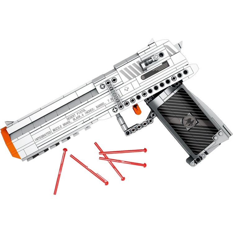 Desert Eagle Pistol Building Block Toy Set, 356 PCS Tactical Toy Blaster Building Block Model for Adults & Teens, Interactive Sidearm with Removable Clip, Birthday Gift for Boys Age 14+