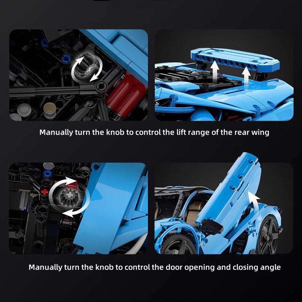 1:8 MOC Supercar Building Set for Boys & Adults, Lambo Centenario hypercar Model Kit with Manual Scissor Doors & Adjustable Rear Wing, Birthday Gifts for Teens Age 8-14 12-16 (3789 Piece )