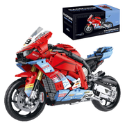 1:5 Scale Racing Motorcycle Building Set for Adults & Teens, RACEFORGE MOC Superbike Model Kit with Display Stand, Collectible Birthday Gift for Boys Age 8-14 12-16