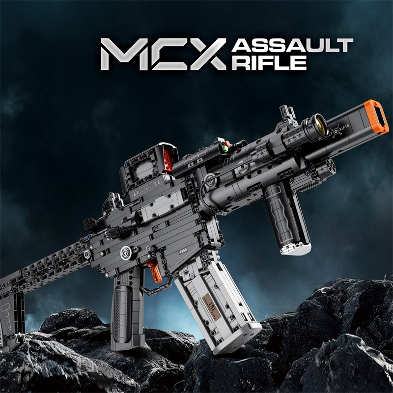 MCX Assault Rifle Building Block Toy Set, 1589+ Piece 70.5cm Tactical Building Block Model for Adults & Teens, Interactive Toy Blaster with Scope & Magazine, Birthday Gift for Boys Age 14+