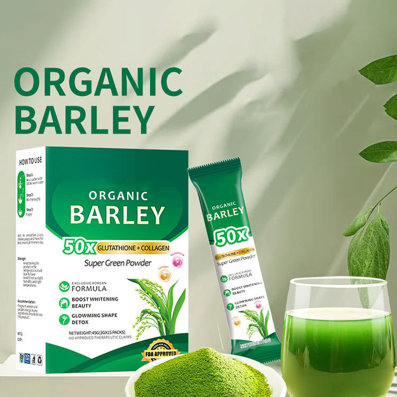 Organic Barley 50X Super Green Powder – Korean Formula with Glutathione & Collagen (15 bag)