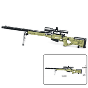 Military AWM Sniper Rifle Building Block Kit, 100.5cm Interactive Toy Blaster with Scope & Bipod, 1:1 Scale Large Tactical Building Block Model for Adults & Teens, Birthday Gift for Boys Age 14+ (1336+Piece)