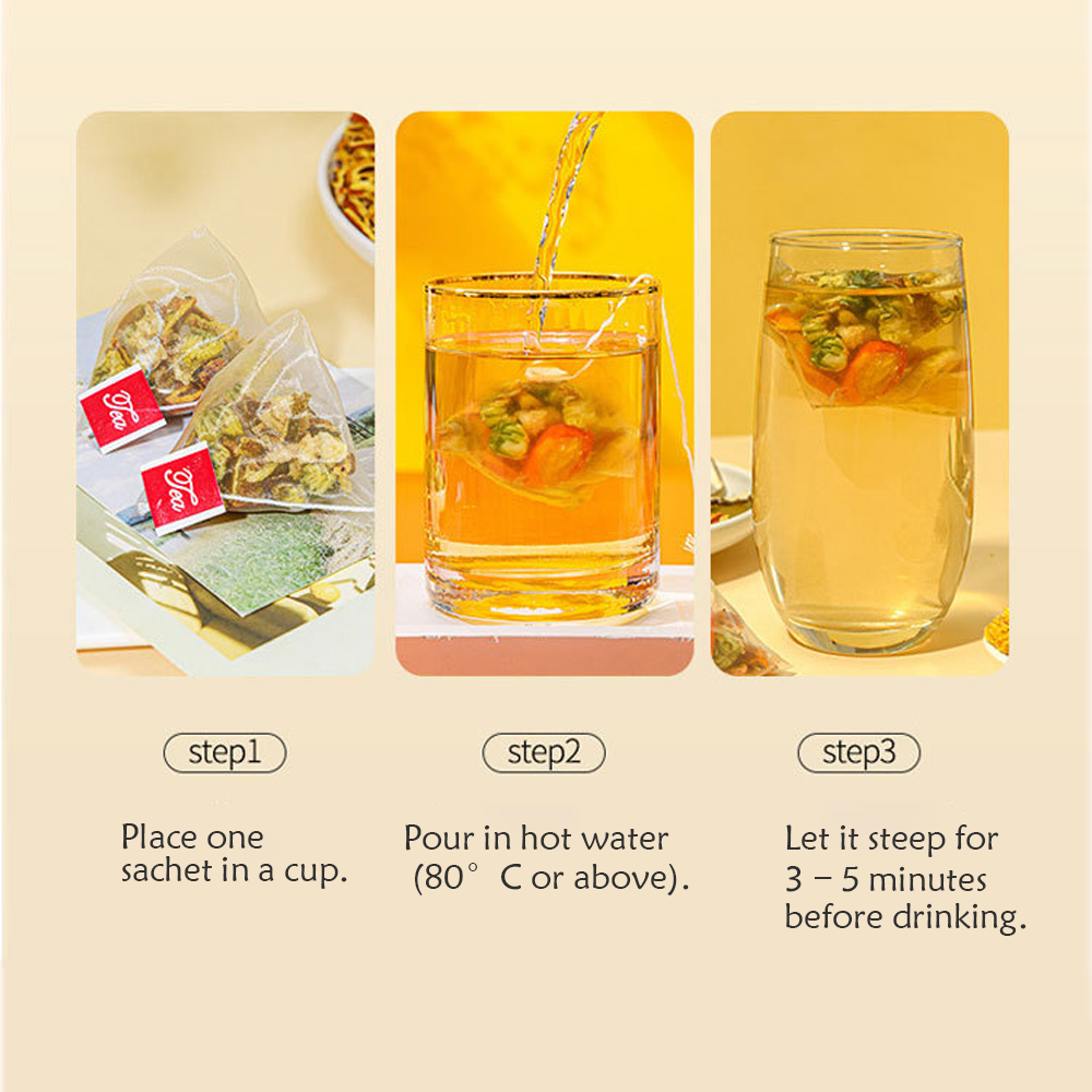 Premium Tangerine Peel, Kumquat & Snow Pear Herbal Tea - Natural Lung Soothing & Throat Comfort (20 Bags)
