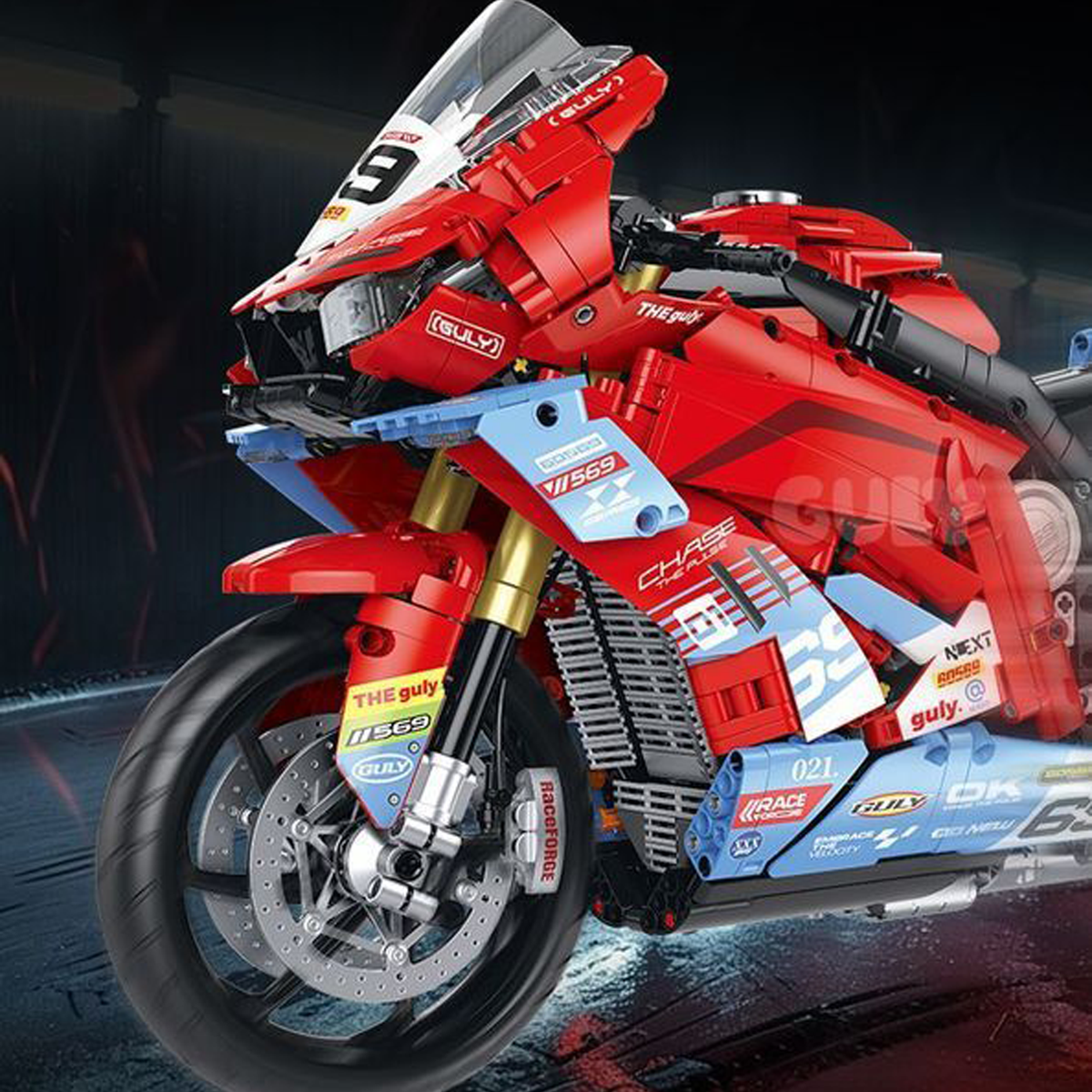 1:5 Scale Racing Motorcycle Building Set for Adults & Teens, RACEFORGE MOC Superbike Model Kit with Display Stand, Collectible Birthday Gift for Boys Age 8-14 12-16