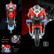 1:5 Scale Racing Motorcycle Building Set for Adults & Teens, RACEFORGE MOC Superbike Model Kit with Display Stand, Collectible Birthday Gift for Boys Age 8-14 12-16
