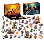 Halloween Advent Calendar 2026 Building Blocks, 31 Days Halloween Countdown Blind Box, 6 in 1 DIY Creative Assembly Kits, Creative Halloween Ornament and Present