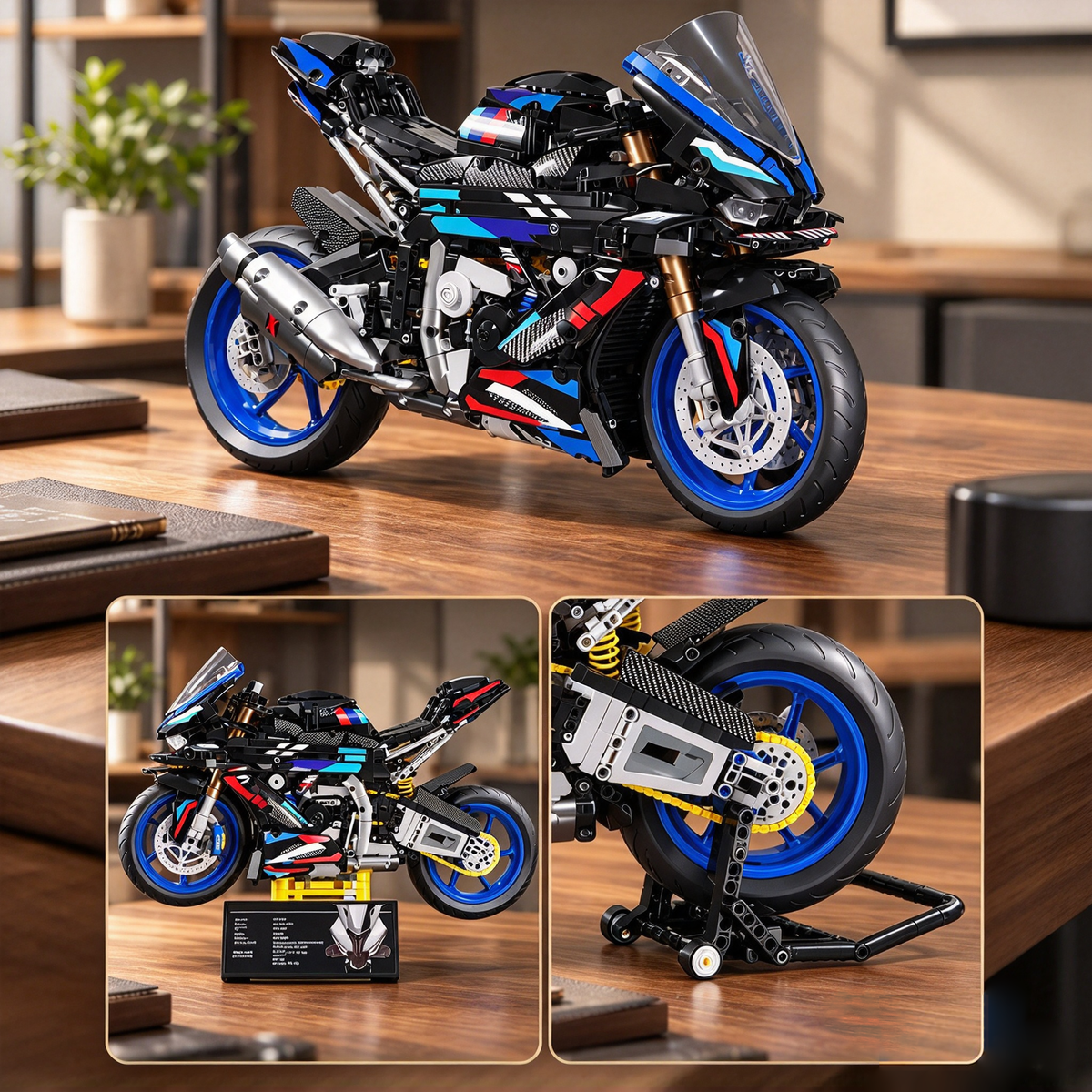 1:5 Superbike Collector's Building Kit (1909 PCS) – Premium Racing Motorcycle Model & Display Base