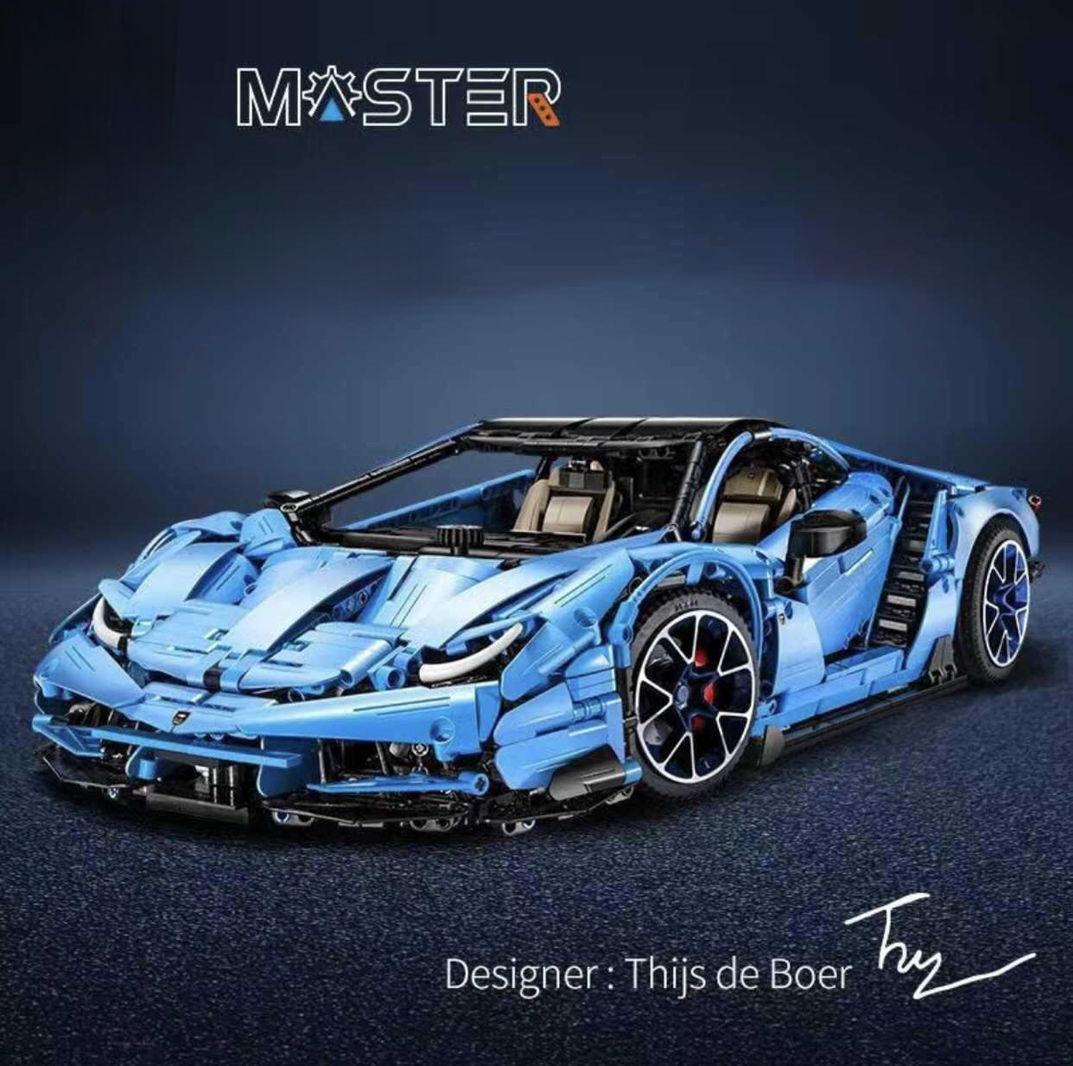 1:8 MOC Supercar Building Set for Boys & Adults, Lambo Centenario hypercar Model Kit with Manual Scissor Doors & Adjustable Rear Wing, Birthday Gifts for Teens Age 8-14 12-16 (3789 Piece )