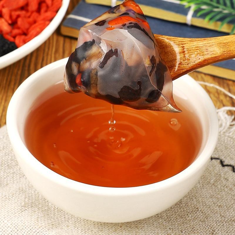 Premium Ginseng Five Treasure Tea - Natural Energy & Adaptogen Herbal Blend with Goji, Black Goji & Red Dates (30 Individual Bags)