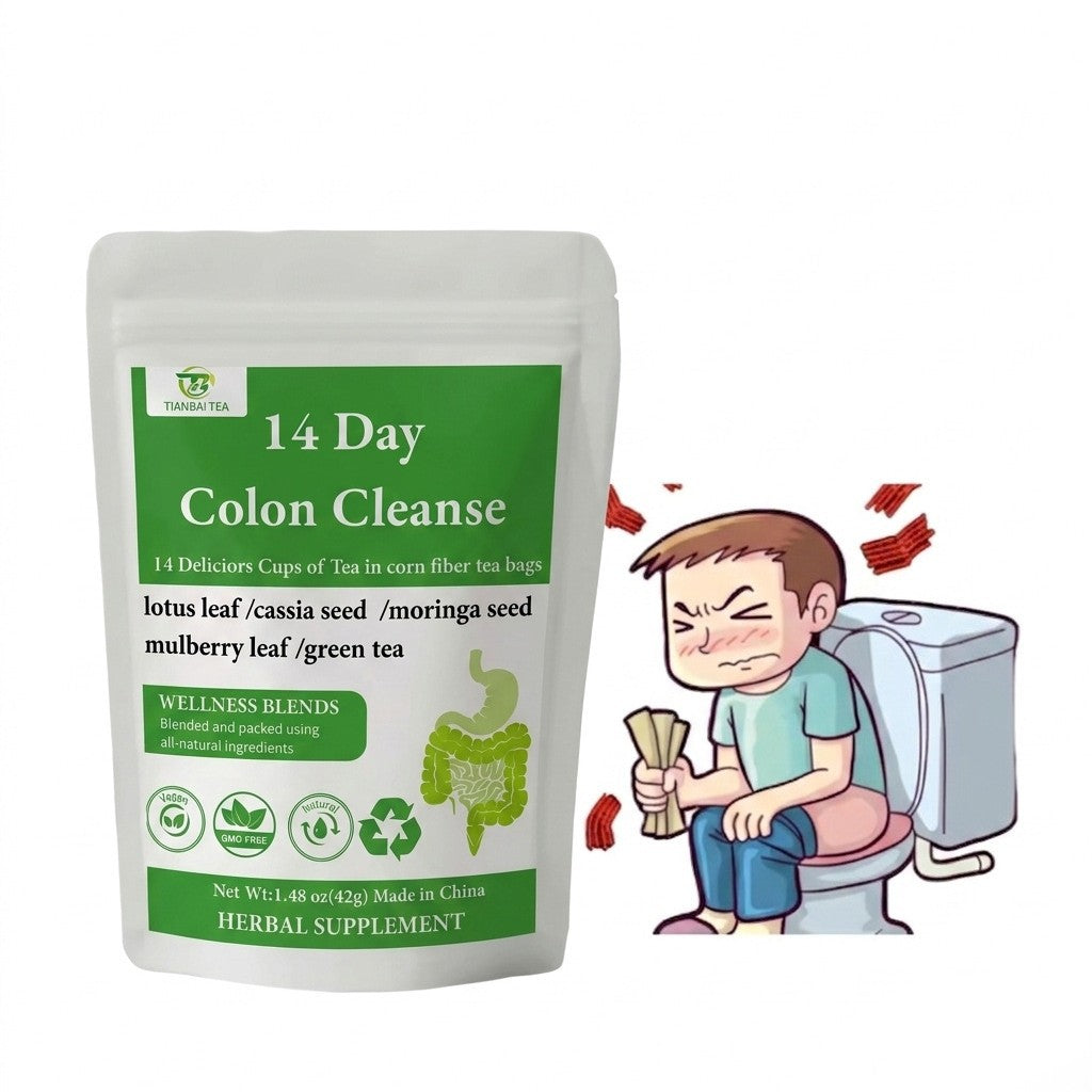 14 Day Colon Cleanse Tea – Natural Herbal Detox for Bloating Relief, Gut Health & Metabolism Support (14 Eco-Friendly Corn Fiber Bags)