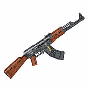 AK47 Assault Rifle Building Block Toy Set, Military Rifle Building Set for Adults & Teens, 83.5cm Interactive Toy Blaster Model with Removable Magazine, Birthday Gift for Boys Age 14+ (1366 Piece)