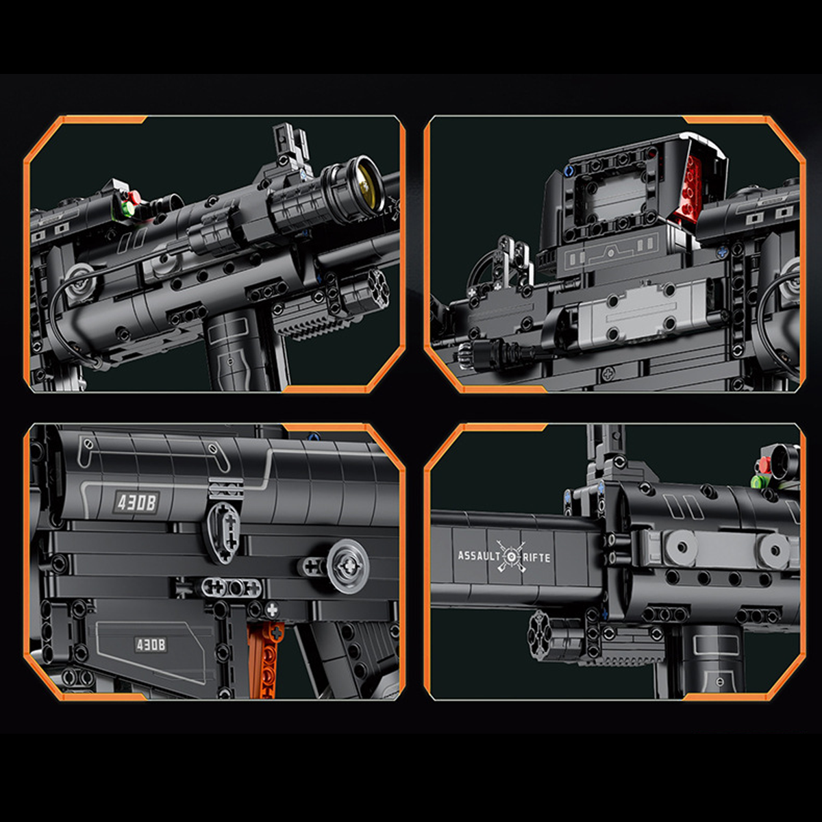MCX Assault Rifle Building Block Toy Set, 1589+ Piece 70.5cm Tactical Building Block Model for Adults & Teens, Interactive Toy Blaster with Scope & Magazine, Birthday Gift for Boys Age 14+