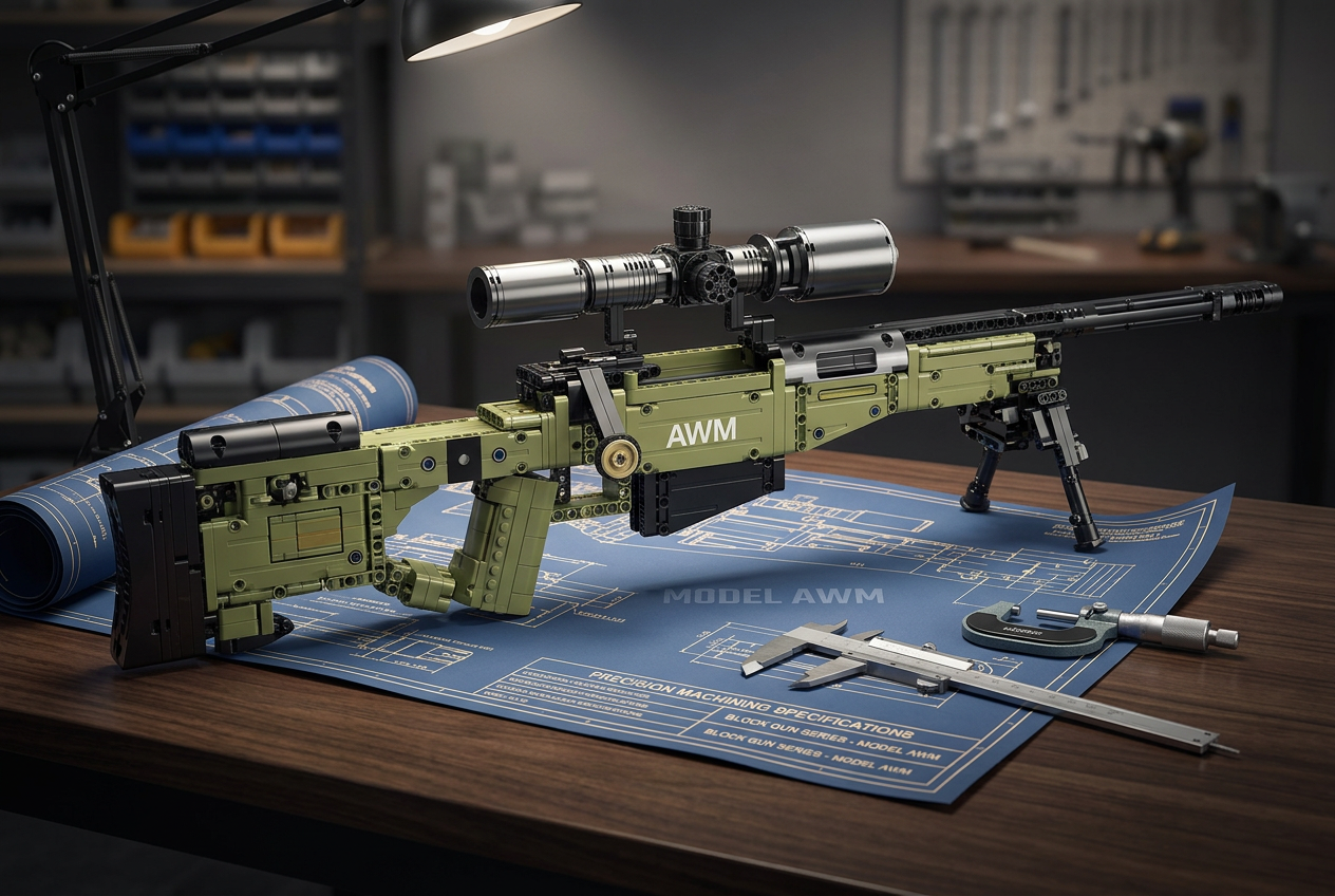 1:1 Tactical Military Sniper Rifle Building Model