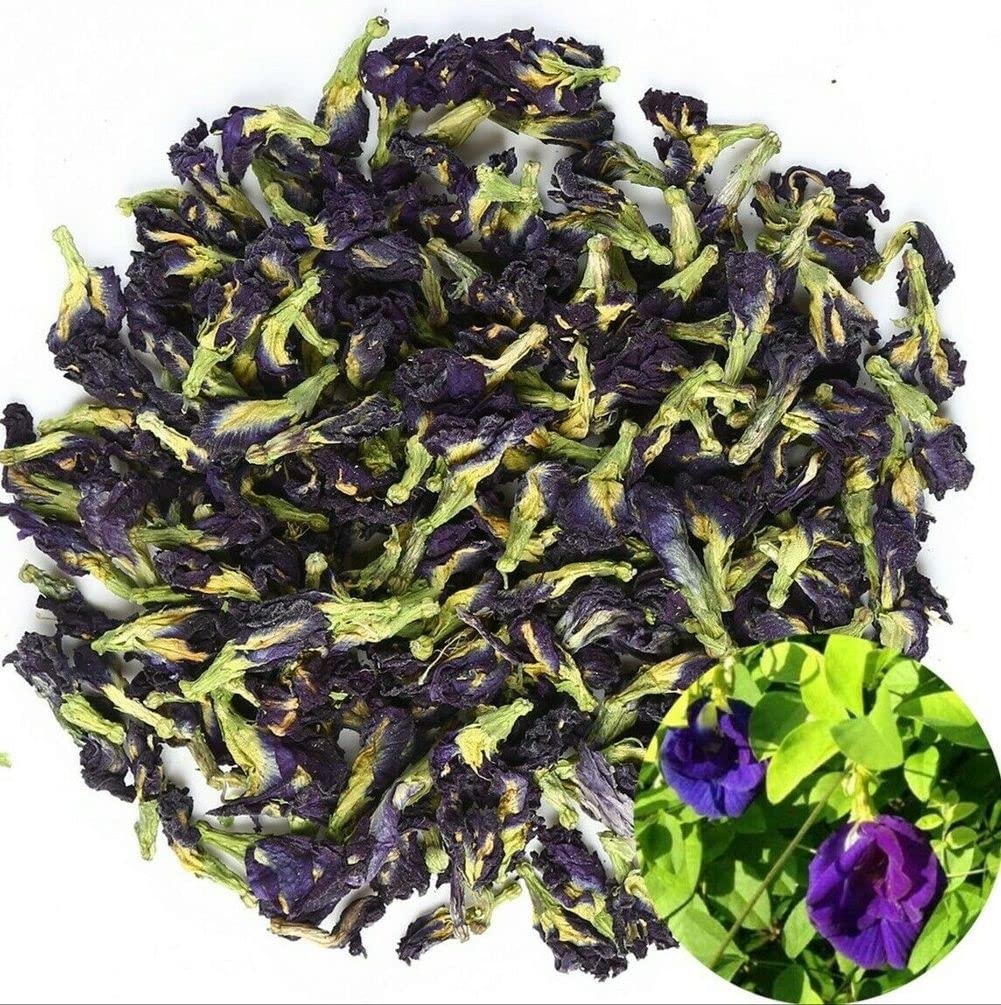 Blue Butterfly Pea Flowers, All Natural Dried Butterfly Pea Flower Herbs Herbal Healthy Tea Drink Recipes Natural Food Coloring, 500 Grams (17.6 Oz) /250 Grams (8.8 Oz)