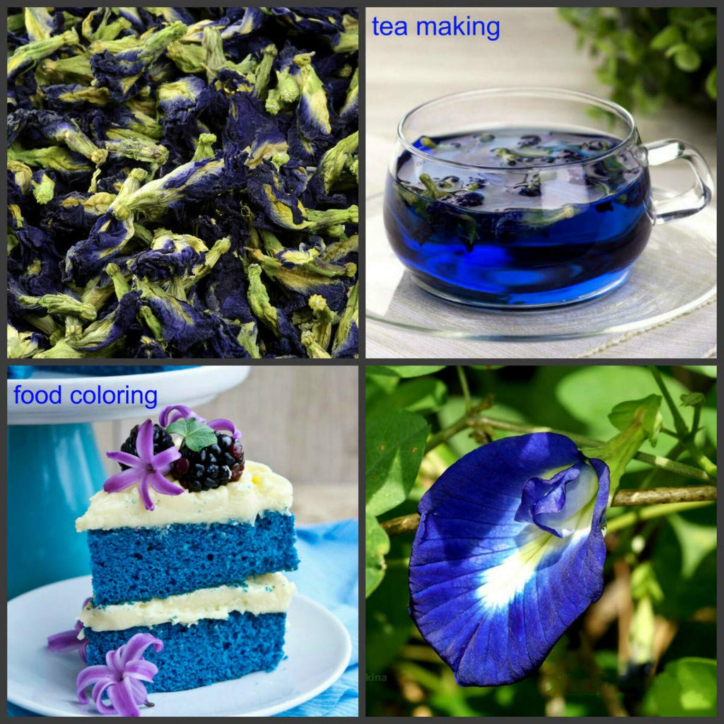 Blue Butterfly Pea Flowers, All Natural Dried Butterfly Pea Flower Herbs Herbal Healthy Tea Drink Recipes Natural Food Coloring, 500 Grams (17.6 Oz) /250 Grams (8.8 Oz)