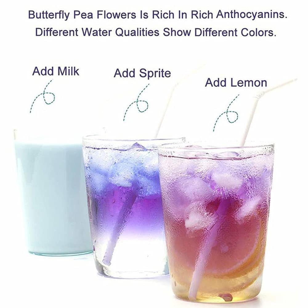 Pure Dried Butterfly Pea Flowers Tea 500g(17.6 Oz.), Premium Butterfly Pea Tea Butterfly Pea Flower Herbs Tea, Healthy Tea Natural Food Coloring for Drinks Party Funness Food Colors