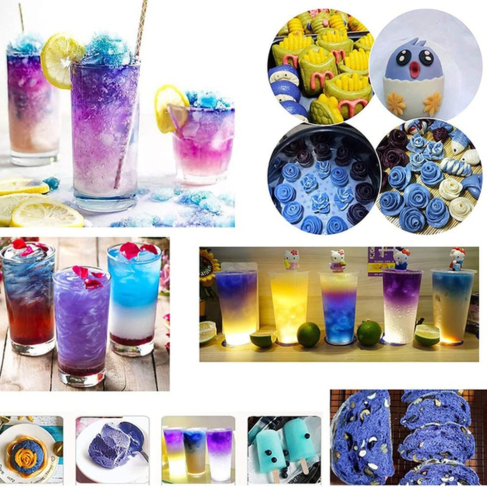 Pure Dried Butterfly Pea Flowers Tea 500g(17.6 Oz.), Premium Butterfly Pea Tea Butterfly Pea Flower Herbs Tea, Healthy Tea Natural Food Coloring for Drinks Party Funness Food Colors